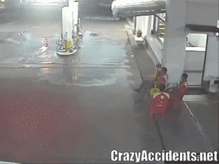 Crazy Gas Station Car Accident
