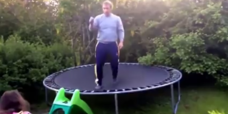 Funny Accident on a Trampoline