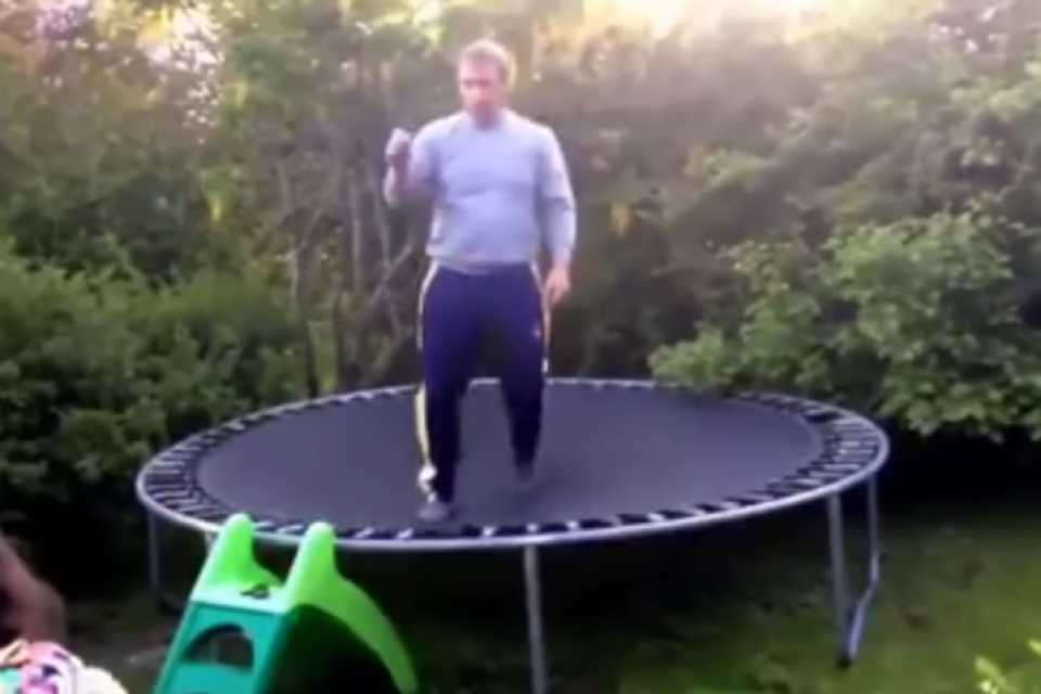 Funny Accident on a Trampoline