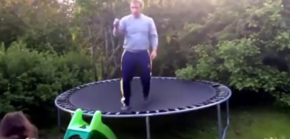 Funny Accident on a Trampoline